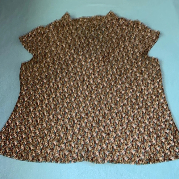 A. BYER v-neck sailor tie semi-sheer cap sleeve tunic made in U.S.A. size 2X - Picture 4 of 12